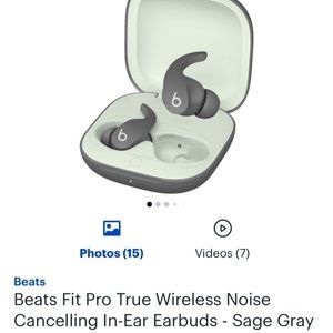 Beats  Fit Pro Noise Canceling Ear buds Sage Gray